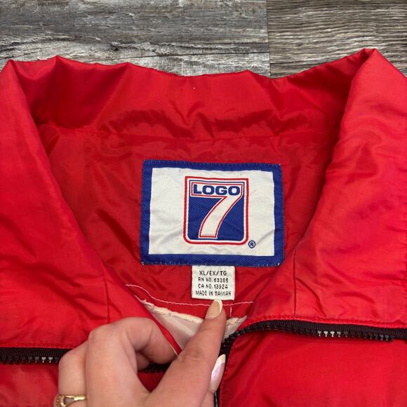 Vintage Detroit Red Wings NHL Logo 7 Black Red Mens XL Windbreaker Hockey Jacket - Picture 4 of 11